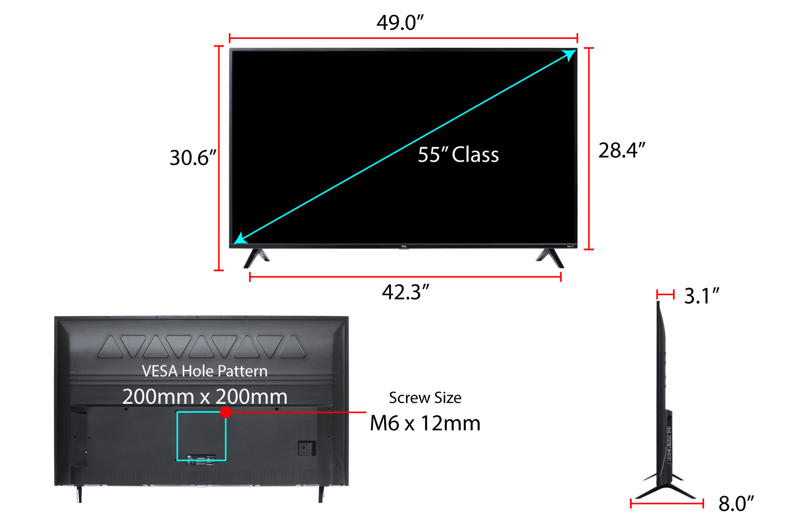 TCL 55 Class 4-Series 4K UHD HDR Roku Smart TV - 55S425-CA