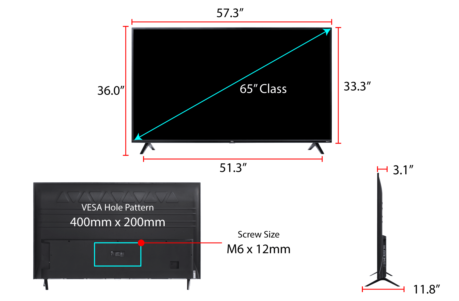 TCL 65” Class 4-Series 4K UHD HDR Roku Smart TV - 65S401
